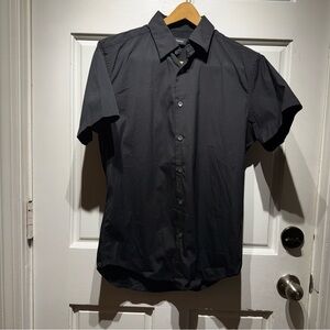 Theory Men's Black Button Down SS Shirt